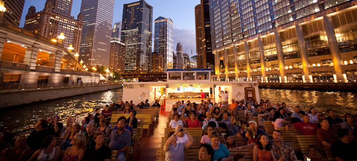 haunted river tour in Chicago river on a boat